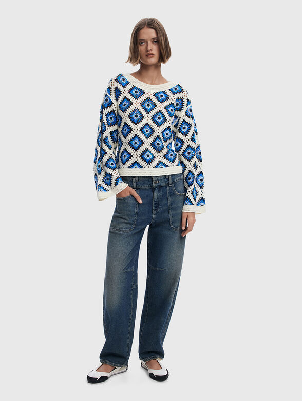 Knitted sweater with wide sleeves - 2