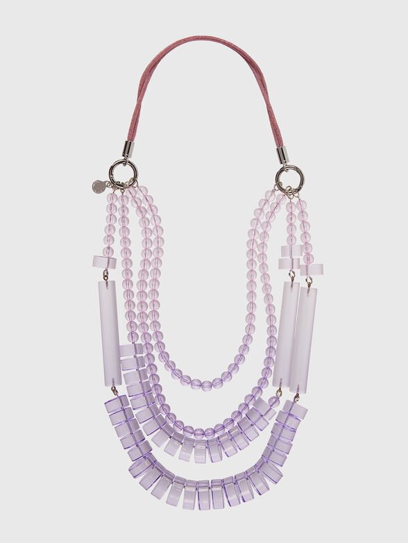 Layered necklace with coloured beads  - 1