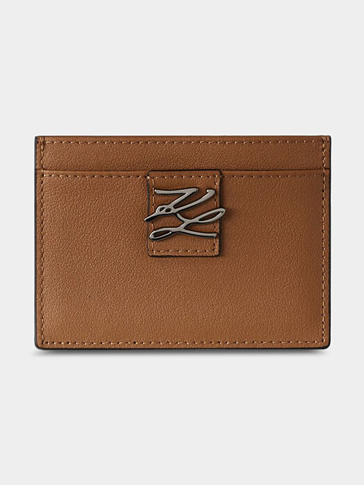 K/AUTOGRAPH Brown leather cardholder
