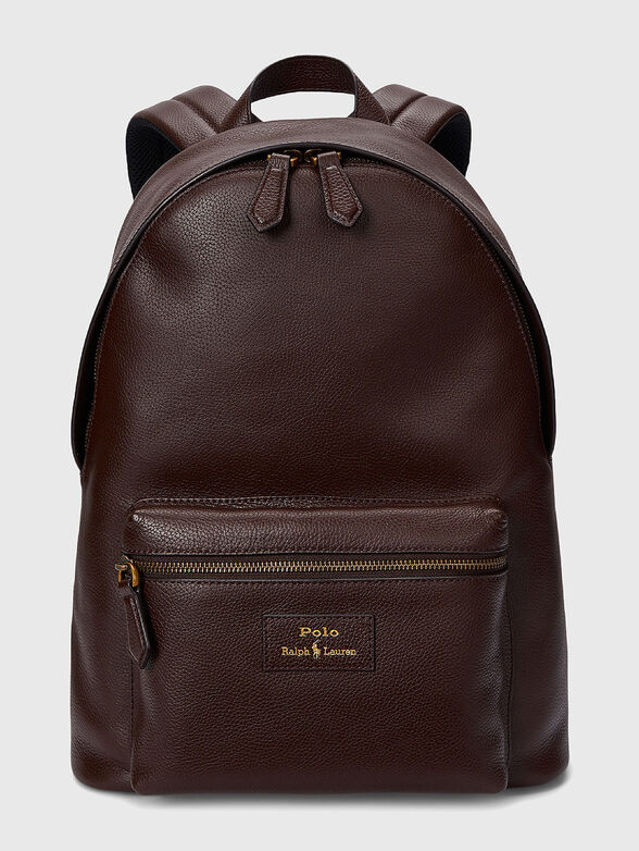 Leather backpack with logo - 1