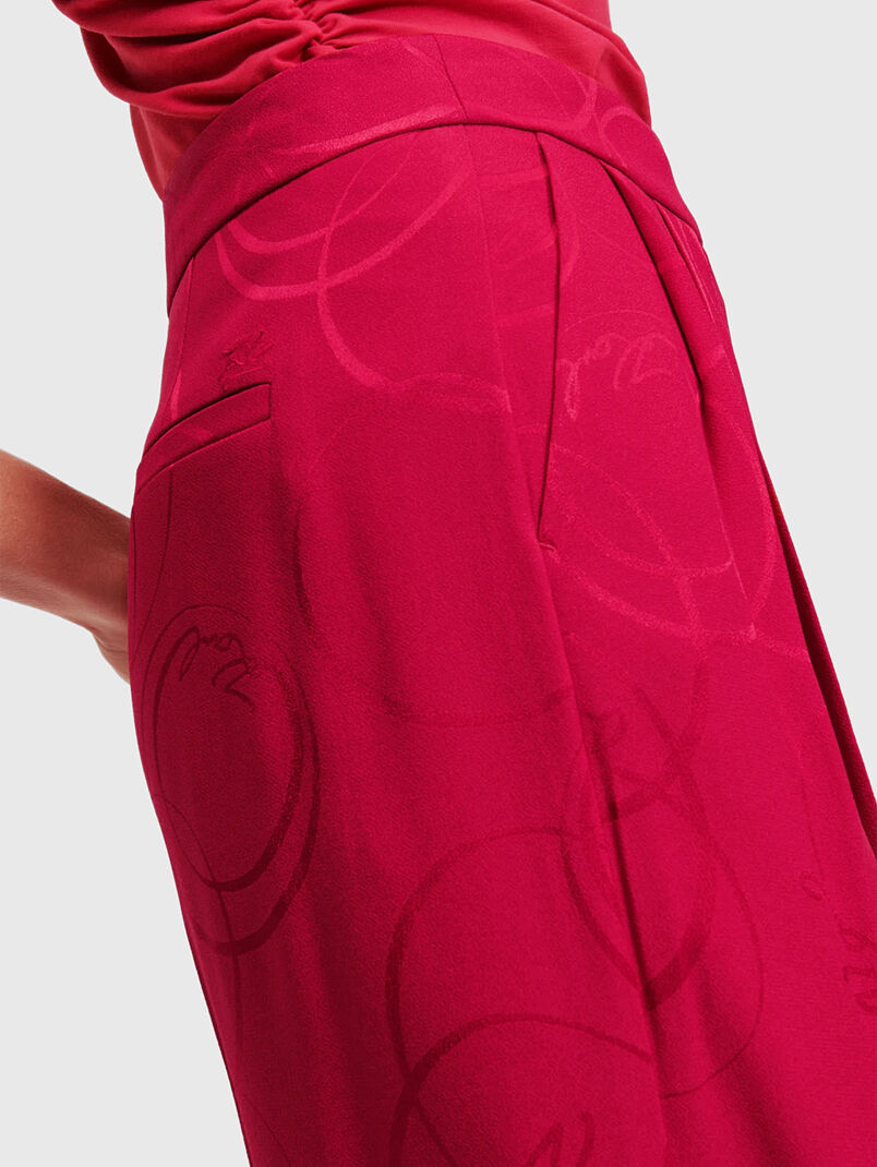 Satin pants with print - 3