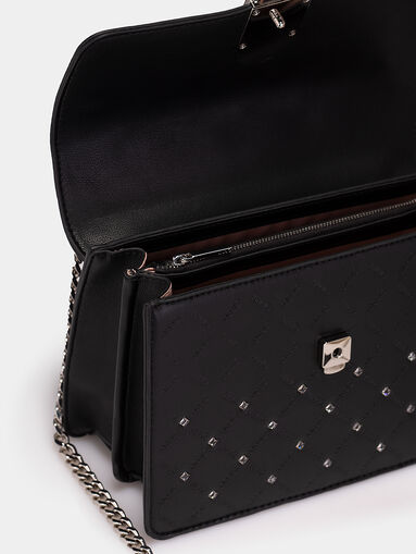 Black crossbody bag with crystal details - 5