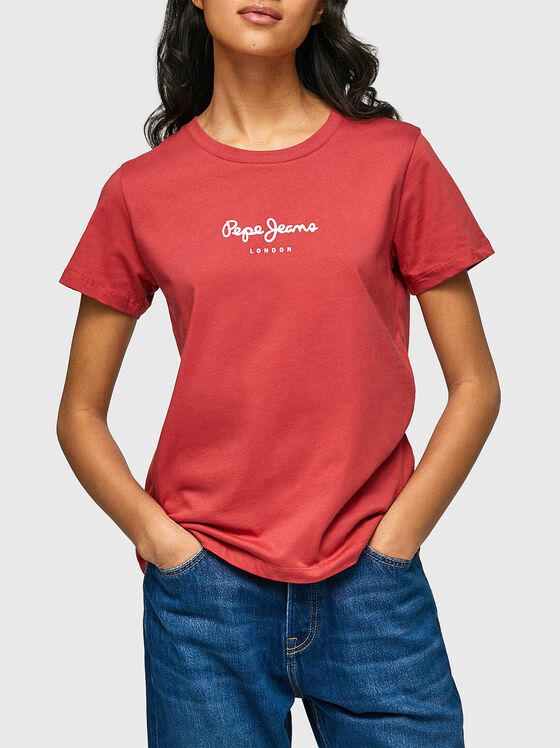 Червена тениска WENDY с лого надпис - 1