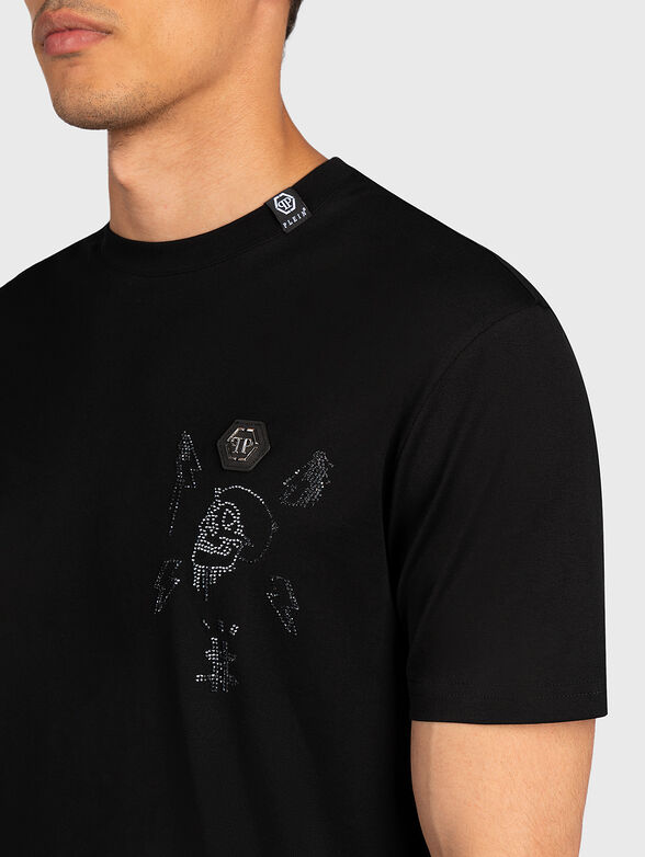 Black t-shirt with decorative details - 2