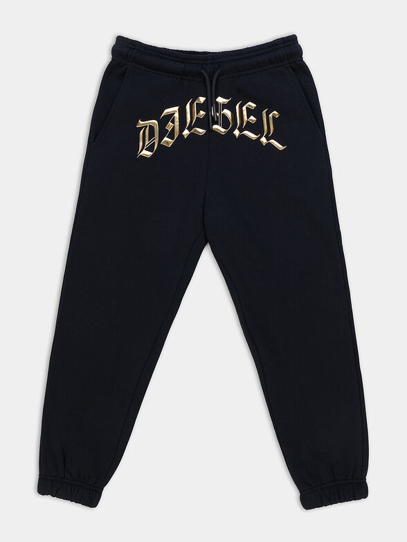 Black sports pants with gold logo - 1