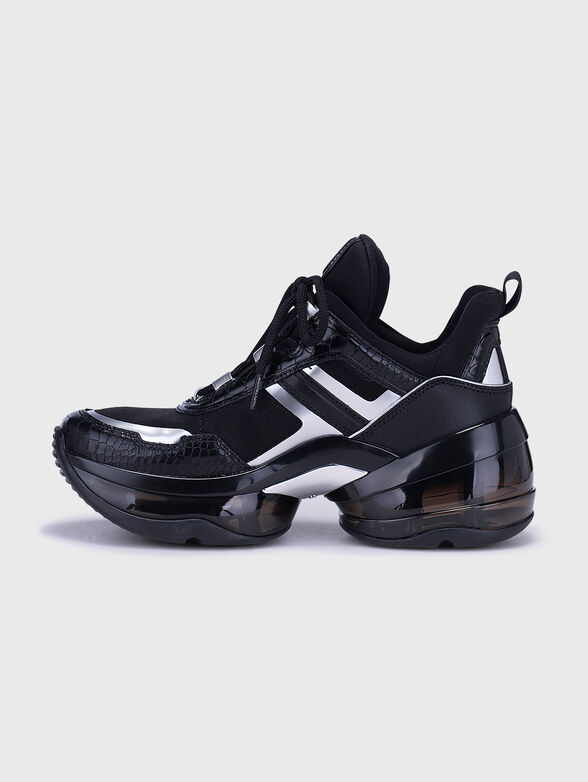 OLYMPIA black sports shoes with silver accents - 4