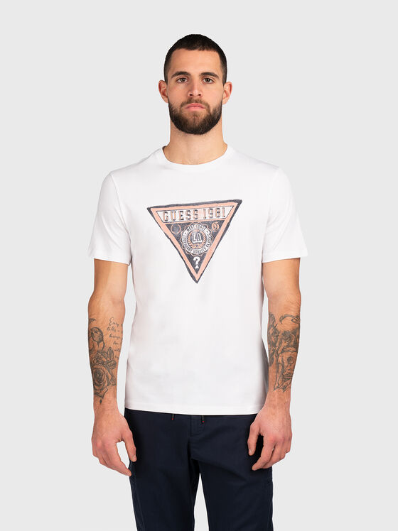 Тениска с триъгълен лого принт - 1