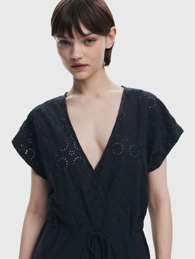 Cut-out jumpsuit with V-neck - 4