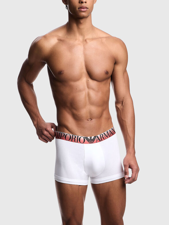 Cotton boxers with contrasting logo detail - 1