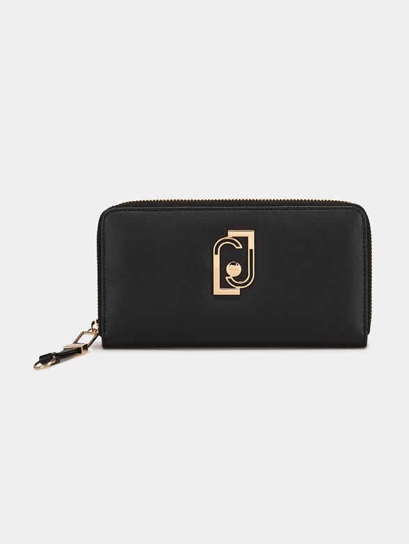 Beige purse with golden logo detail - 1