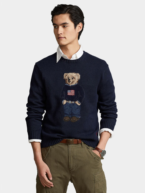 Sweater in cotton blend with Polo Bear motif  - 1