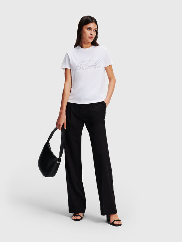 Black T-shirt with rhinestones - 2