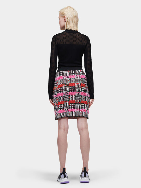 Boucl&eacute; checkered skirt  - 2