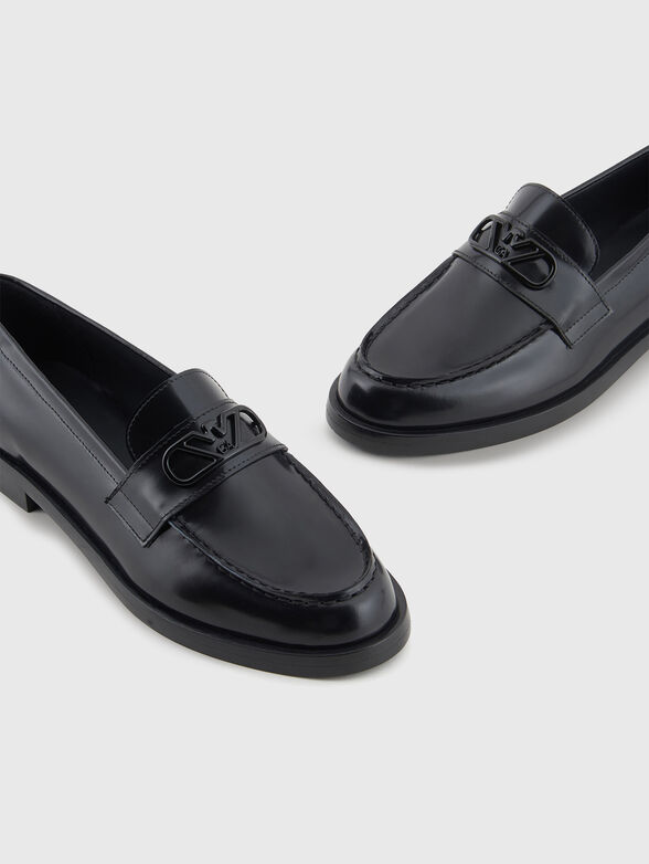 Leather loafers with logo detail - 4