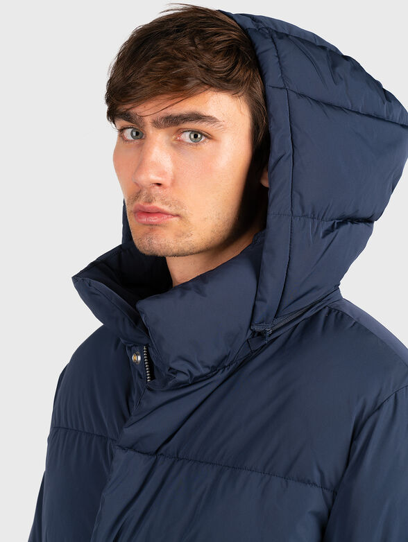 Long padded jacket with removable hood - 3
