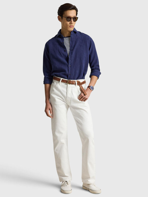 Blue lienen shirt - 2