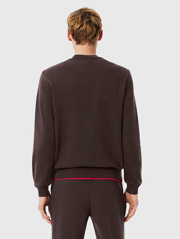 Cotton sweatshirt with logo in green - 3