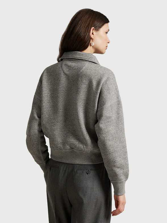 Grey cotton sweatshirt with zip - 3