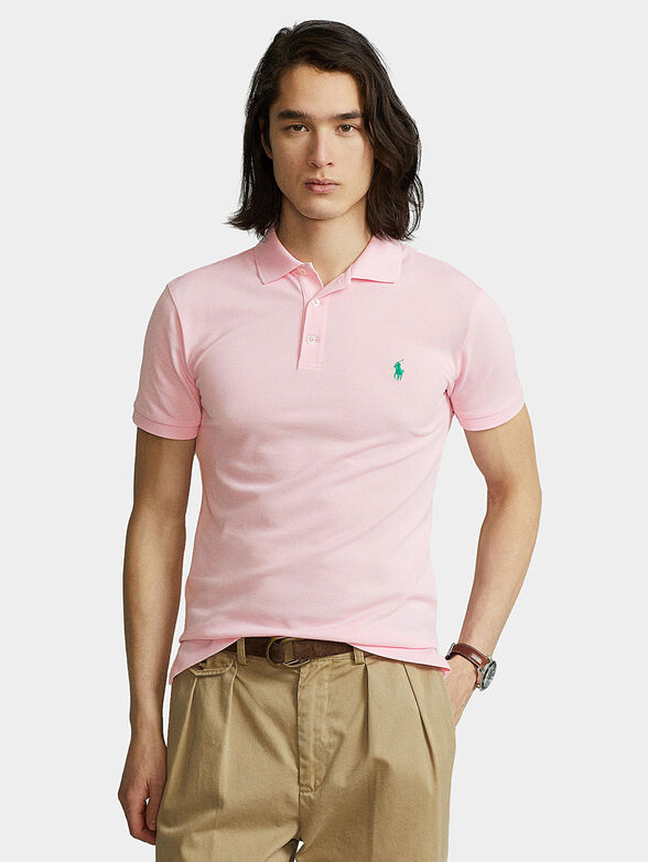 Polo shirt in pink color with logo - 1