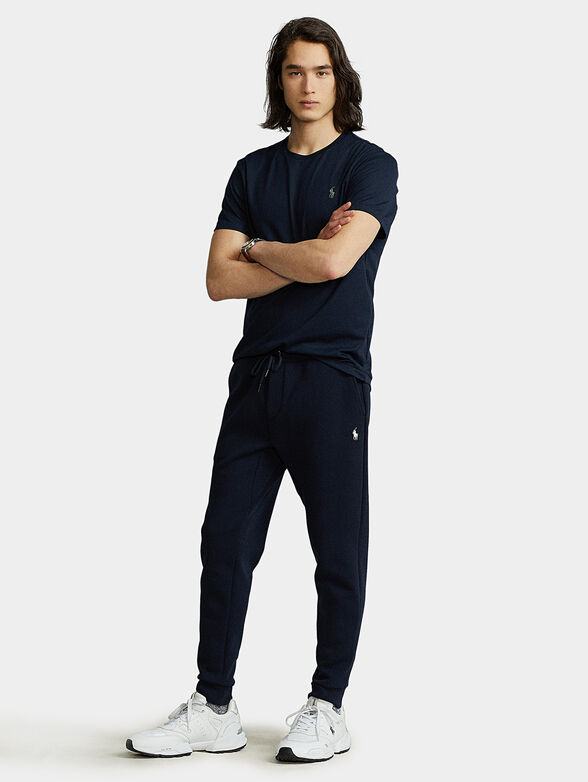 Dark blue T-shirt with logo embroidery - 2