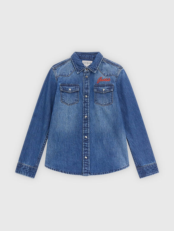 Denim shirt with logo embroidery - 2
