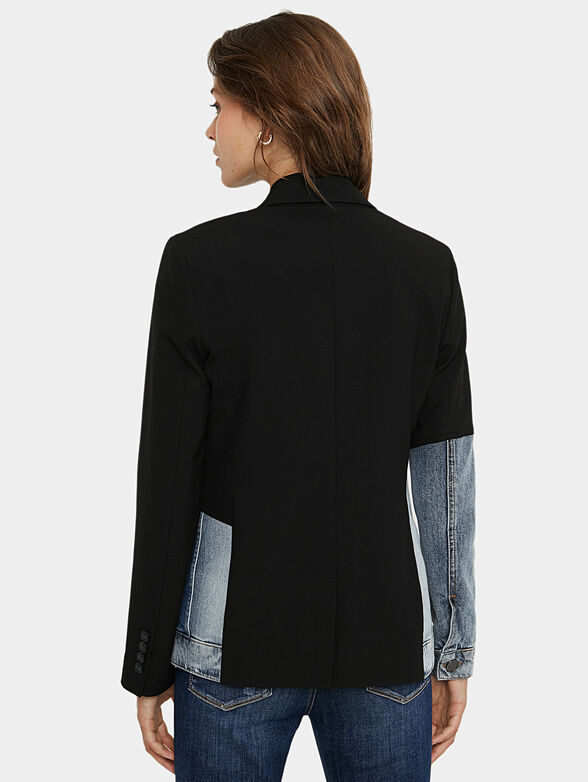 Black jacket with denim panels - 4
