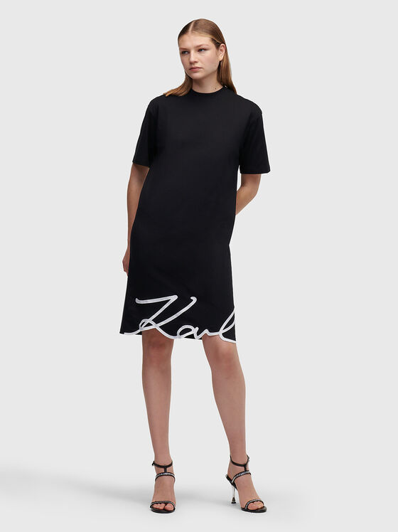 Dress in black color with logo accent - 1