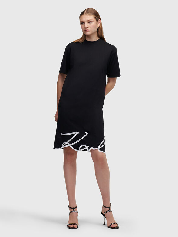 Dress in black color with logo accent - 1