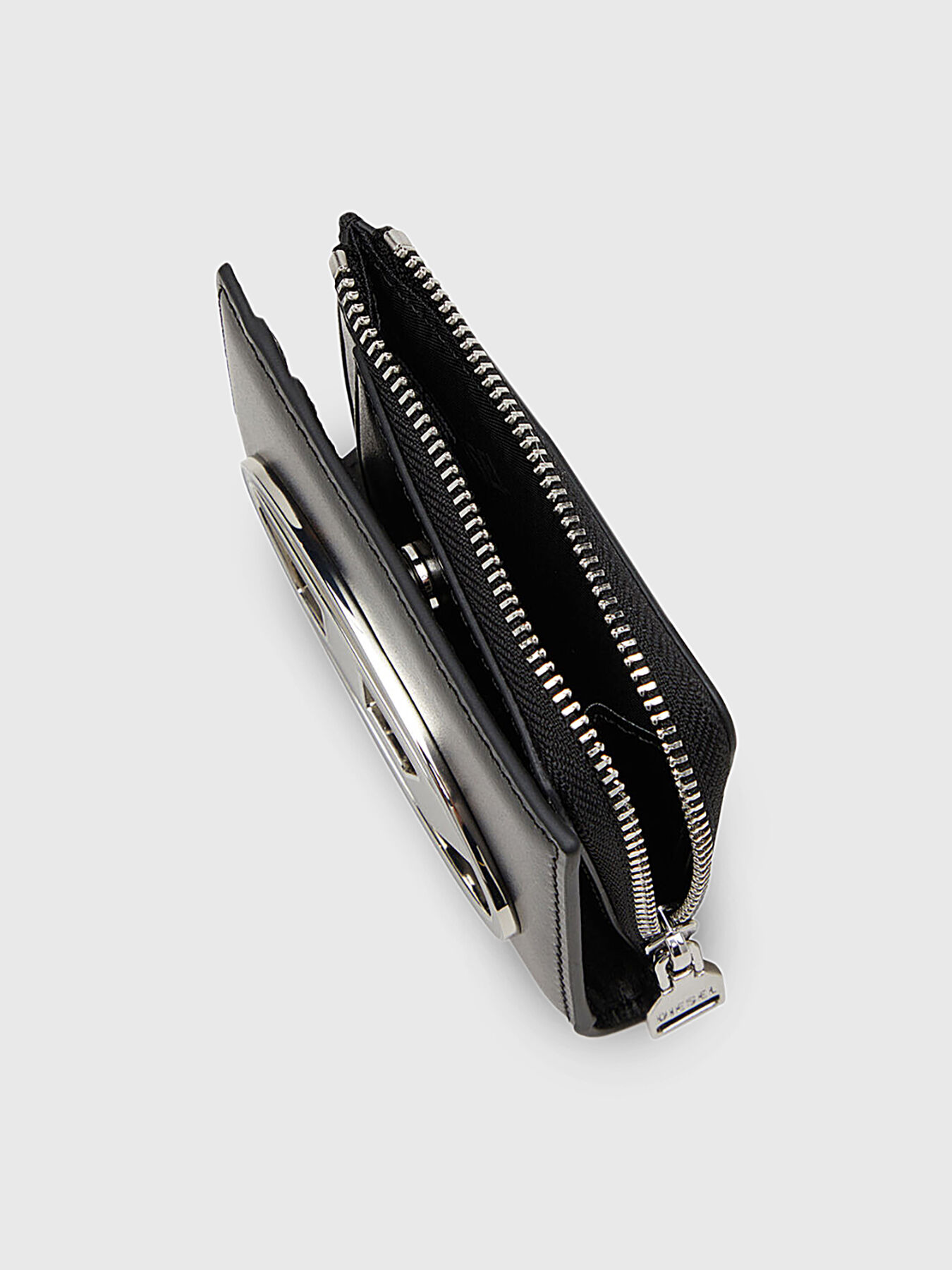 1DR leather card holder with oval logo brand DIESEL