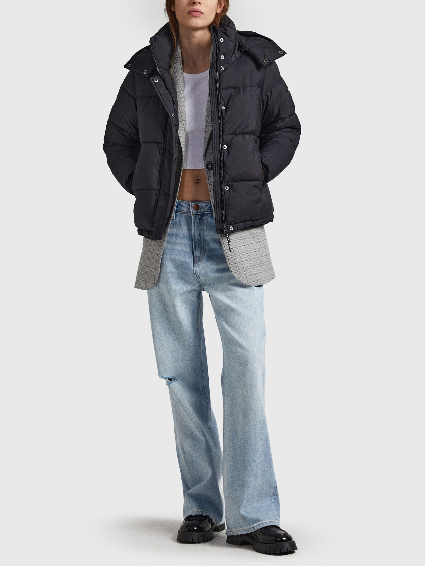 MORGAN down jacket with logo accent brand Pepe Jeans