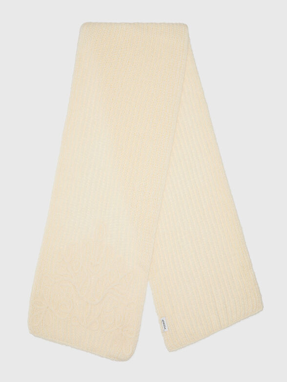 Knitted scarf in ecru color - 1