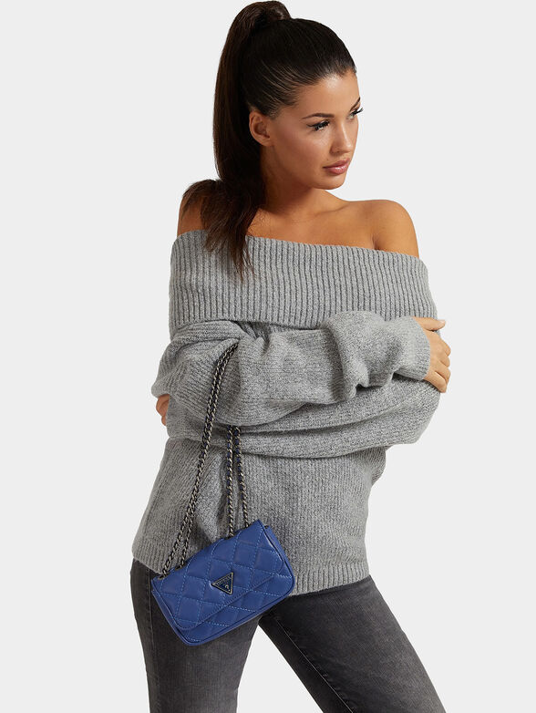 CESSILY blue bag with metal logo - 2