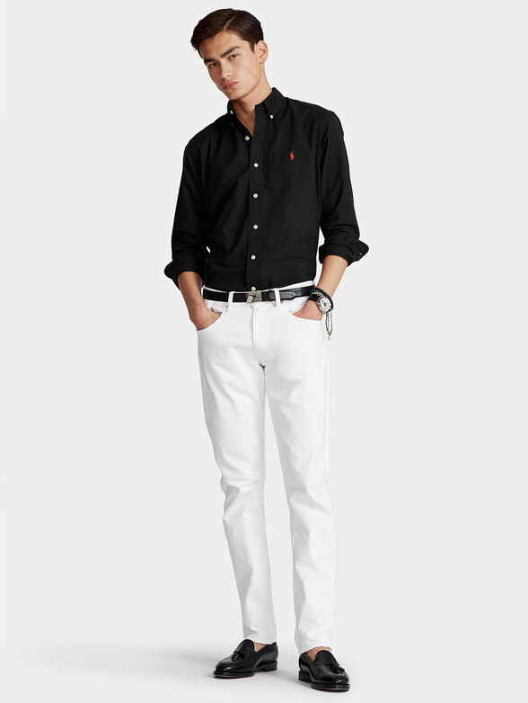 Black cotton shirt with logo - 4