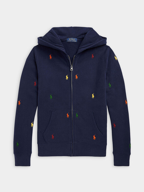 Hooded sweatshirt with colourful logo embroidery - 1