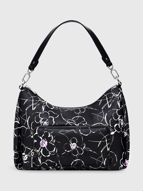 Black bag with contrasting floral design - 1