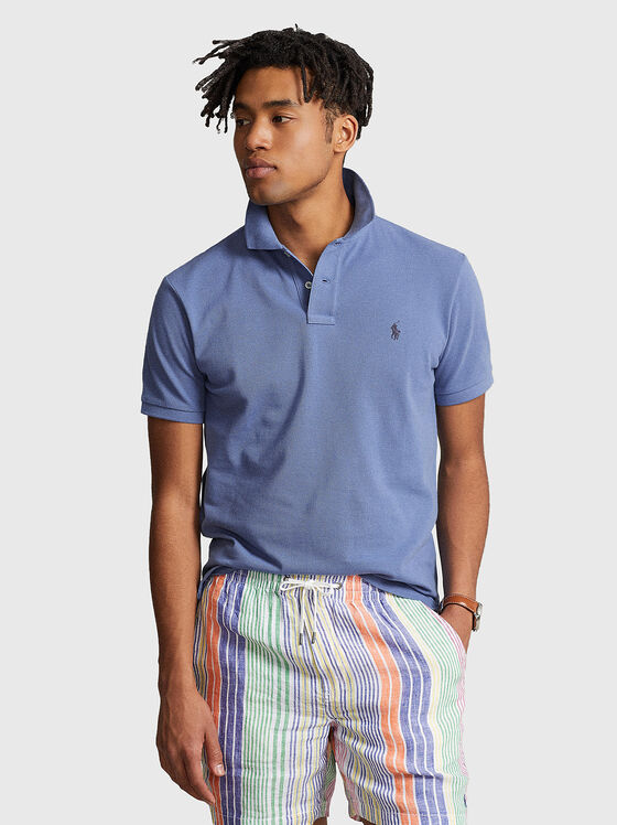 Logo-detail Polo shirt in blue - 1