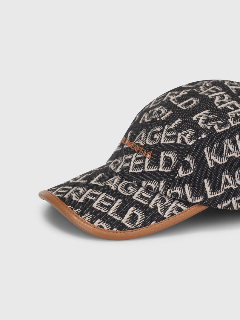Jacquard hat with monogram logo print - 3