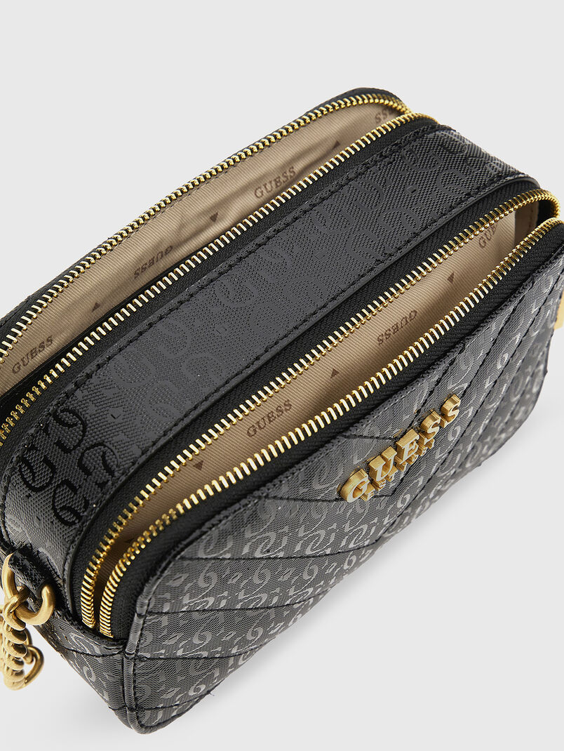 Quilted crossbody bag in black color - 3