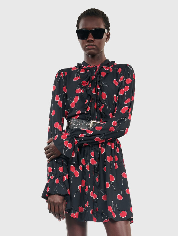 Printed viscose blend mini dress - 1