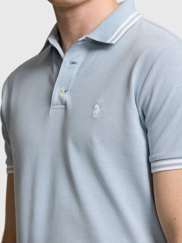 Light blue polo shirt with logo  - 4