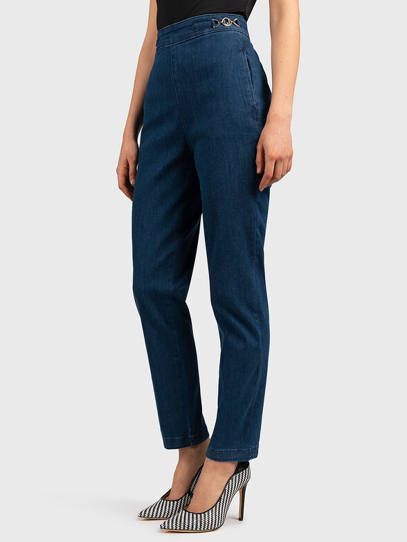 Jeans with metal logo accent - 1