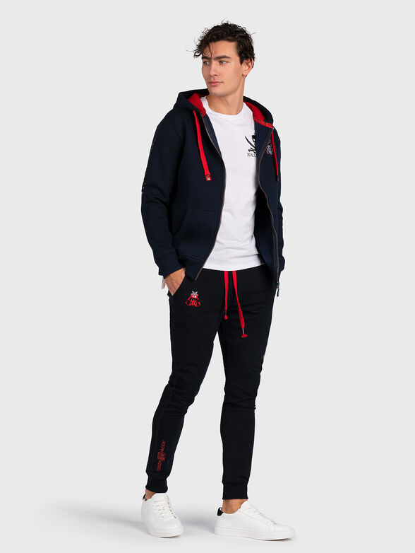 Blue hoodie with logo print - 6