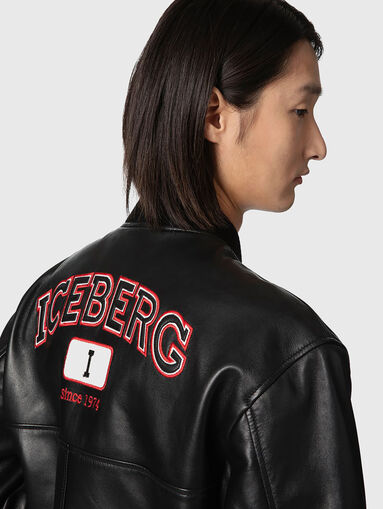 Leather bomber jacket - 4