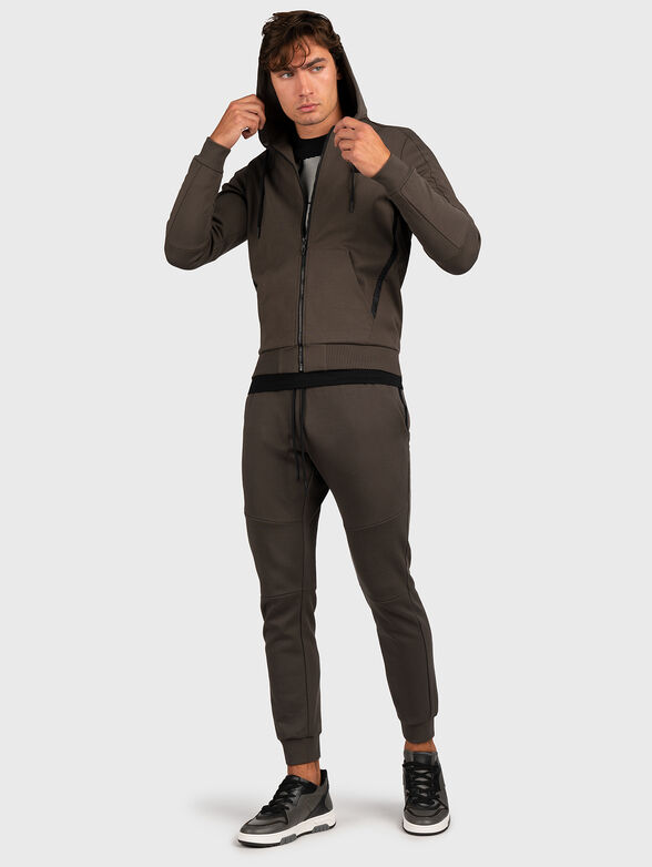 Black sweatshirt with zip and hood - 2