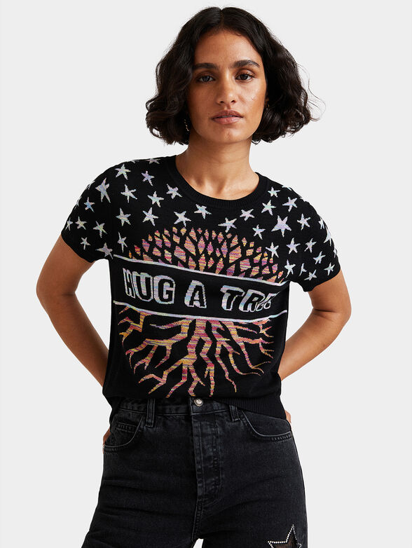 HUG A TREE Jacquard knit sweater - 1