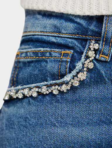 Straight fit jeans with glittering appliqués - 4