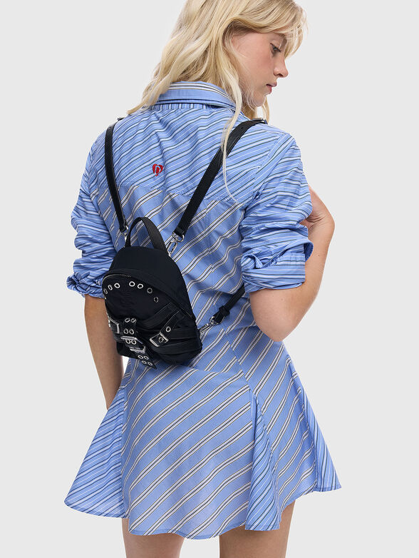 Mini nylon backpack with studs - 2