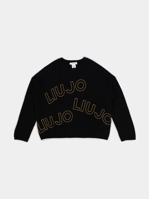 Black sweater with logo detail - 1
