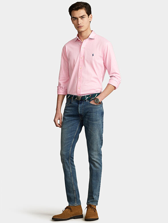 Cotton shirt with embroided logo - 2