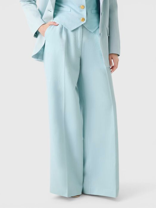 Wide leg linen blend pants